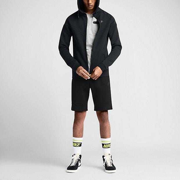 NIKE TECH FLEECE WINDRUNNER MEN'S HOODIE - Black — XXS — Side View
