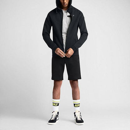NIKE TECH FLEECE WINDRUNNER MEN'S HOODIE - Black — XXS — Side View