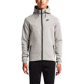 NIKE TECH FLEECE WINDRUNNER MEN'S HOODIE - Medium Grey-Black — XXS — Front View