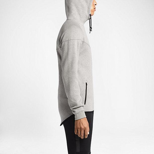 NIKE TECH FLEECE WINDRUNNER MEN'S HOODIE - Medium Grey-Black — XXS — Alternate View 8