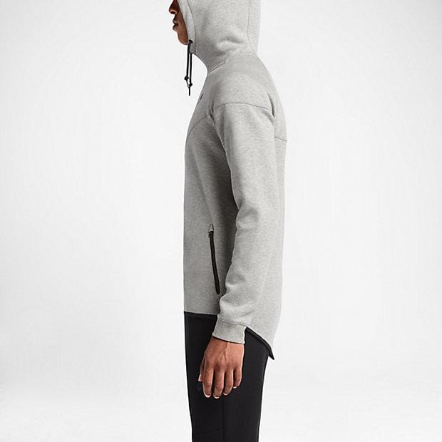 NIKE TECH FLEECE WINDRUNNER MEN'S HOODIE - Medium Grey-Black — XXS — Alternate View 7