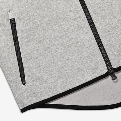 NIKE TECH FLEECE WINDRUNNER MEN'S HOODIE - Medium Grey-Black — XXS — Back View