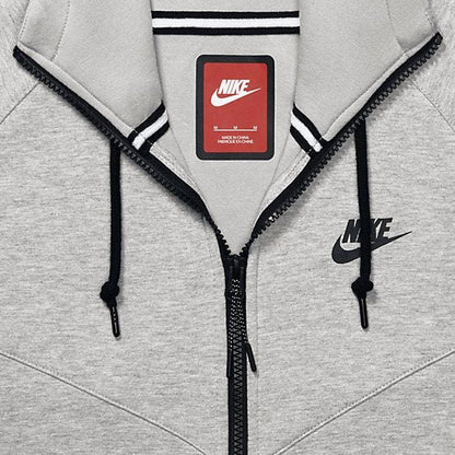 NIKE TECH FLEECE WINDRUNNER MEN'S HOODIE - Medium Grey-Black — XXS — Side View