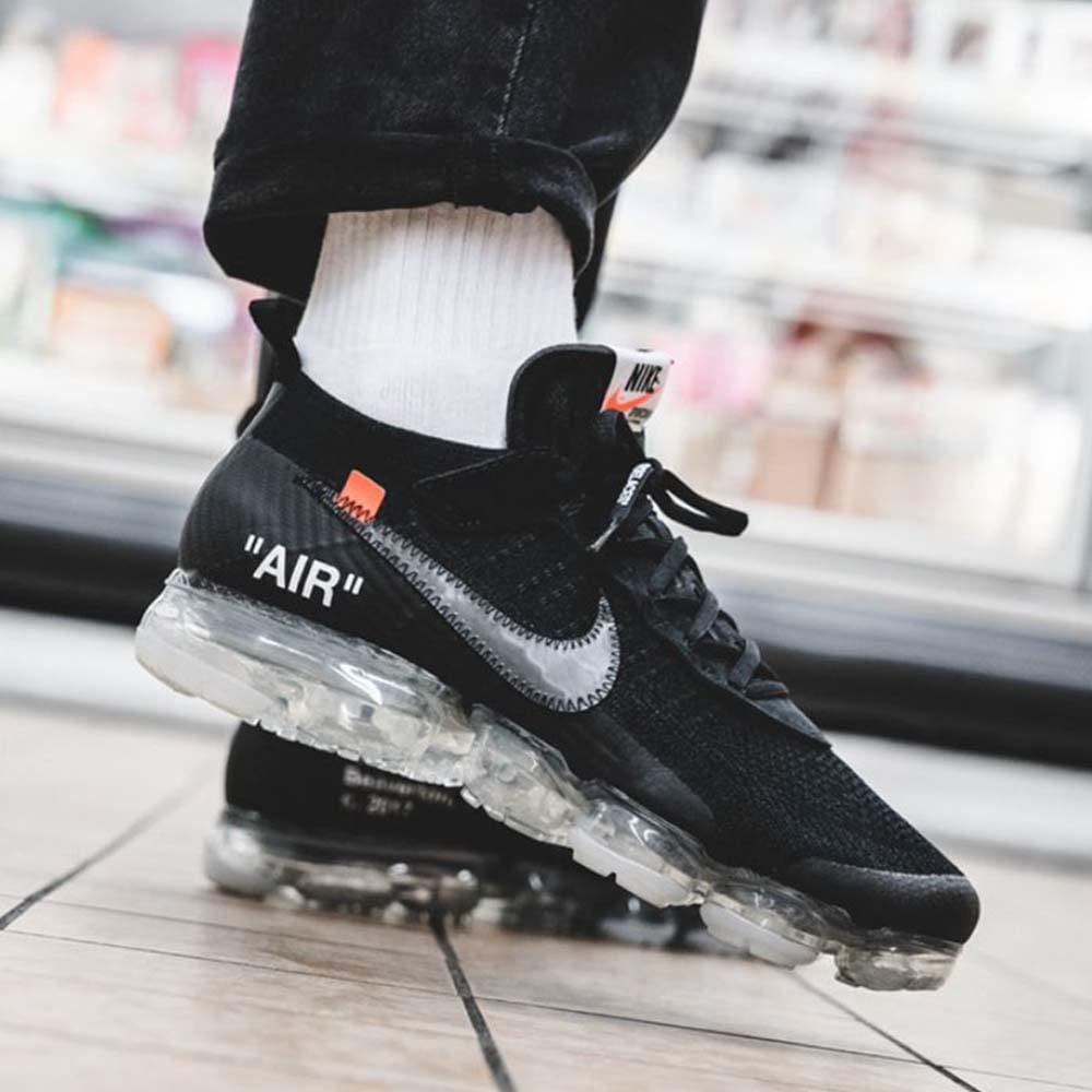 Off-White x Nike Air VaporMax Flyknit Black — UK 3 | EU 35.5 | US 3.5 — Lifestyle View