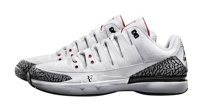 Air Jordan 3 x Nike Zoom Vapor Tour 9 White — UK 3 | EU 35.5 | US 3.5 — Side View
