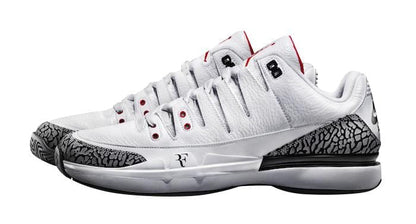 Air Jordan 3 x Nike Zoom Vapor Tour 9 White — UK 3 | EU 35.5 | US 3.5 — Side View