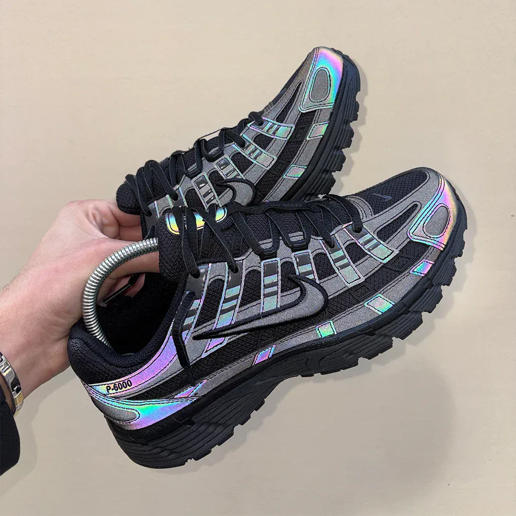Nike P-6000 SE Black Reflective — 5.5 UK — Detail View