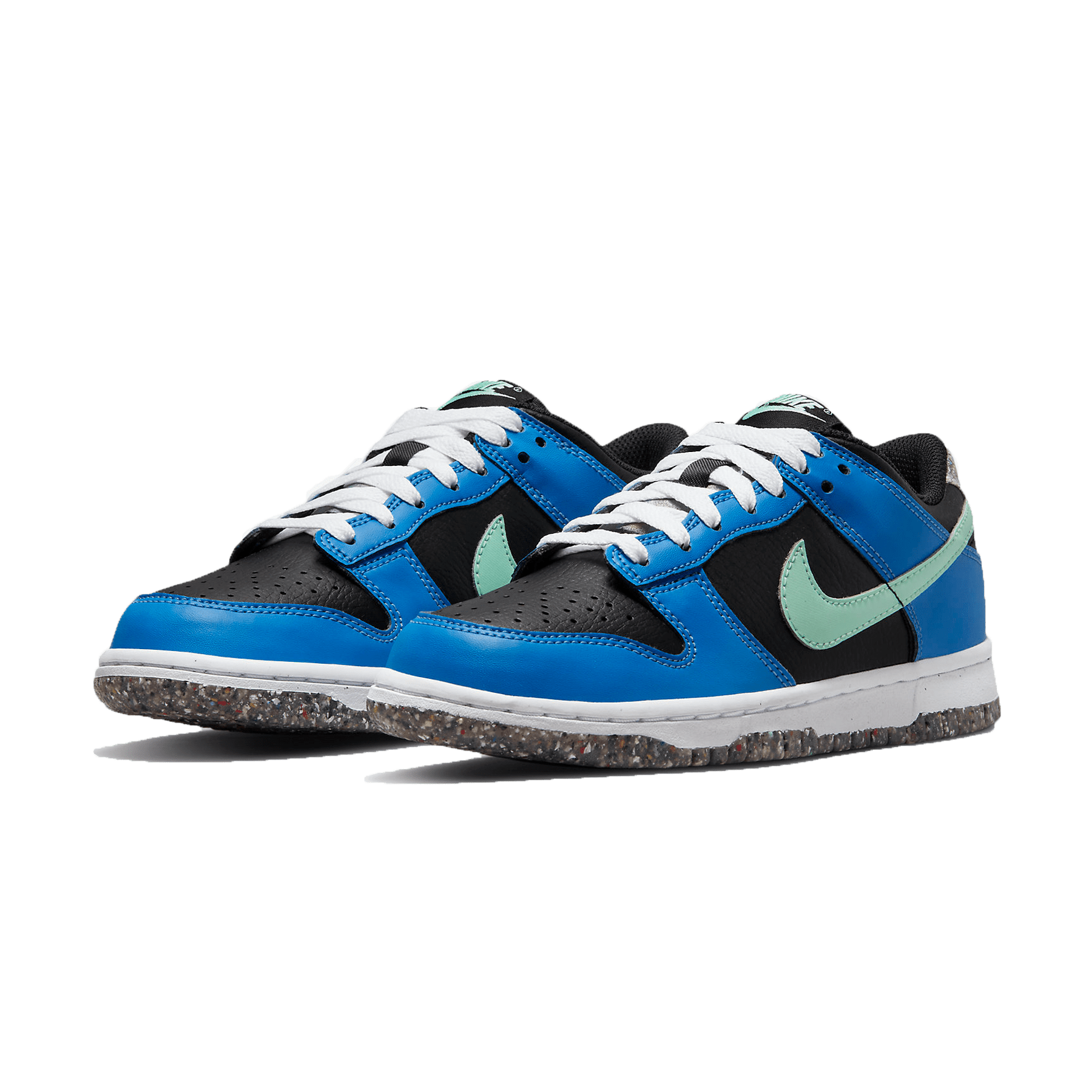 Nike Dunk Low SE GS 'Black Light Photo Blue Mint Foam' — UK 13.5 | EU 32 | US 1Y — Side View