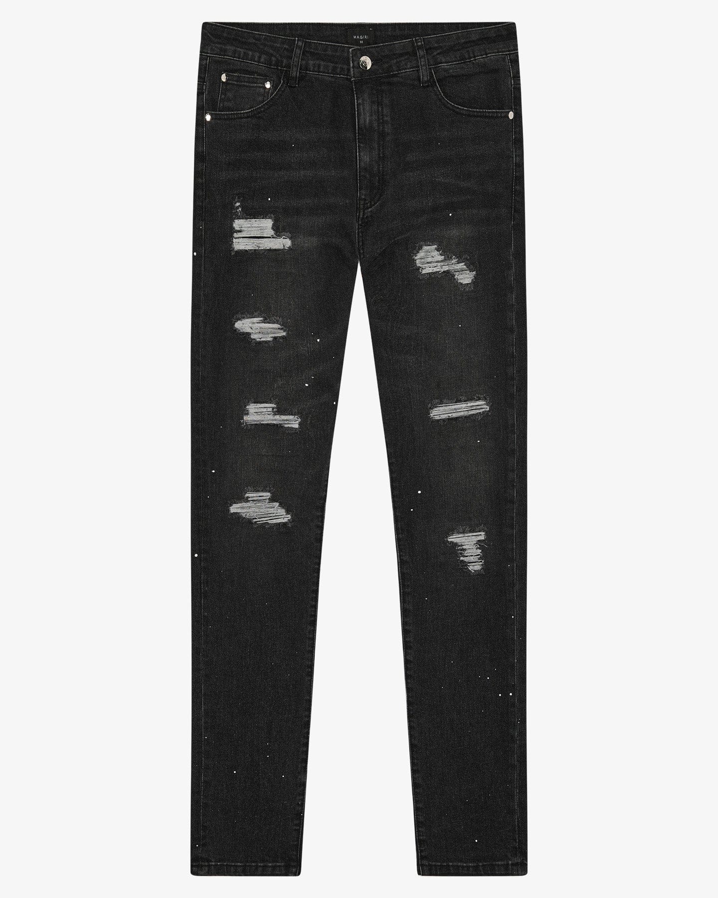 Magiri Noir Ripped Slim Jeans 'Black' — Black — Size 28 — Front View