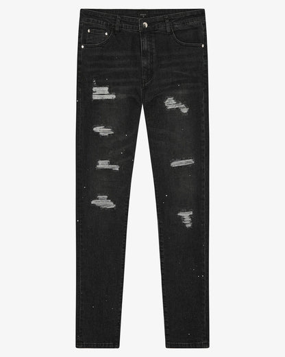 Magiri Noir Ripped Slim Jeans 'Black' — Black — Size 28 — Front View