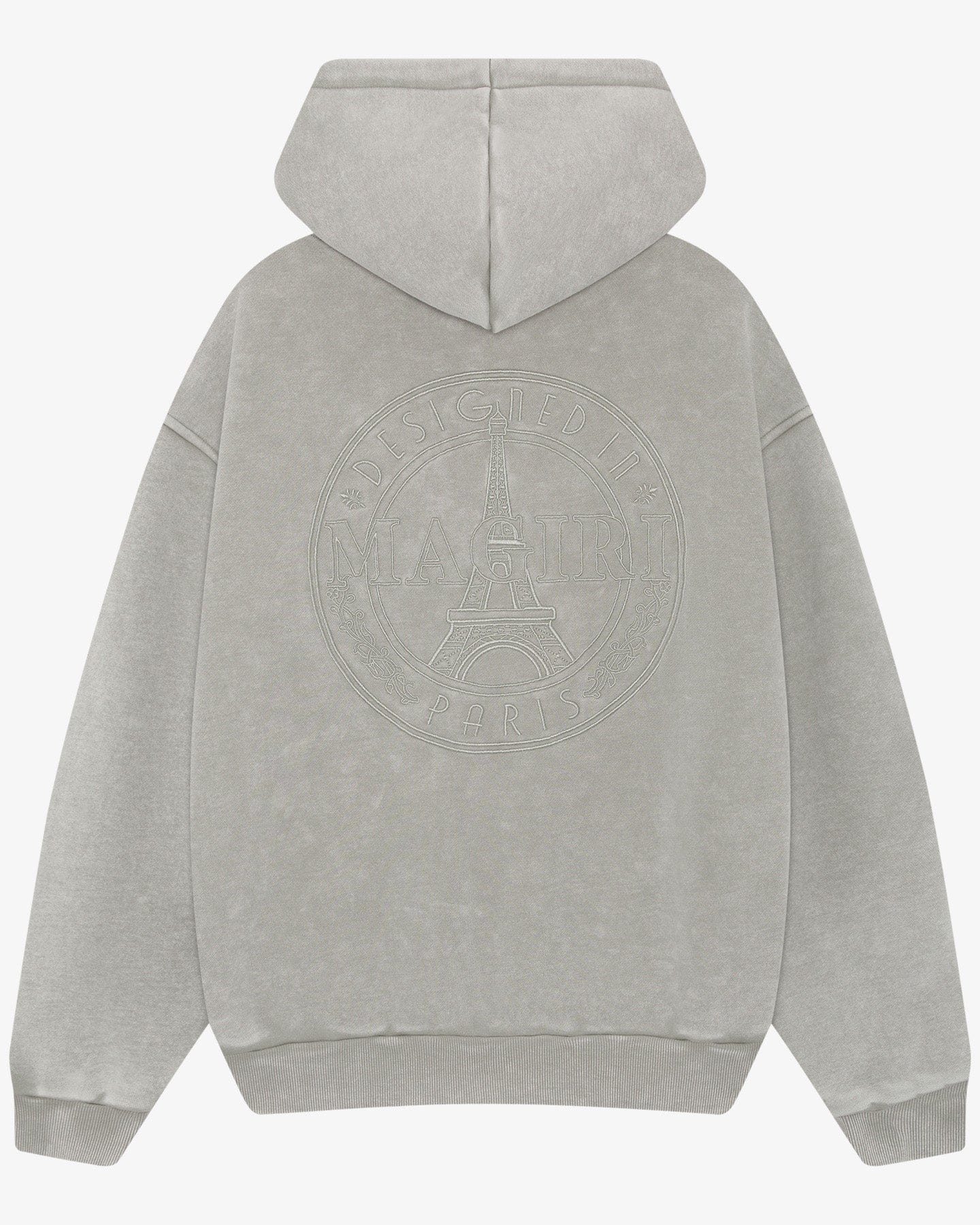 Magiri Embroidered Acid Wash Hoodie 'Washed Oatmeal' — Washed Oatmeal — Size S — Side View