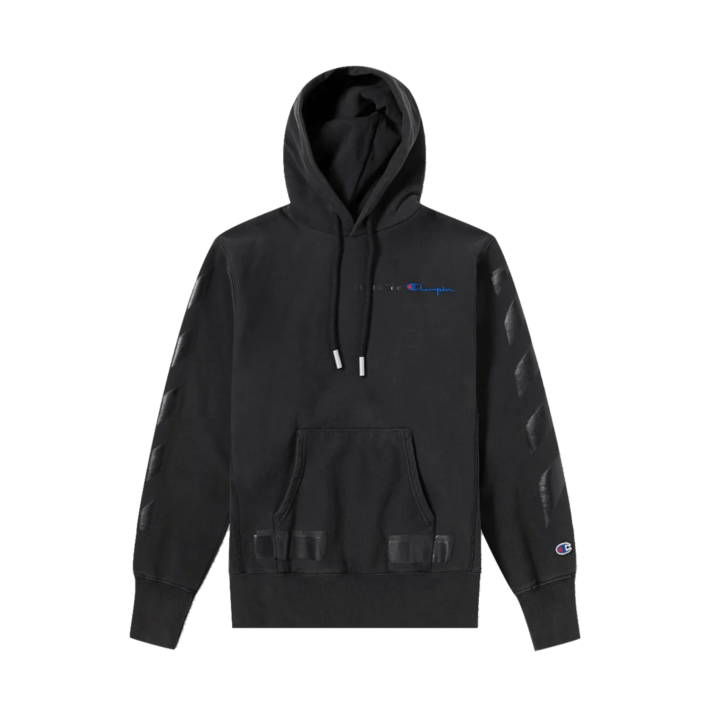 Off-White x Champion Hoodie Black — XXS — Front View