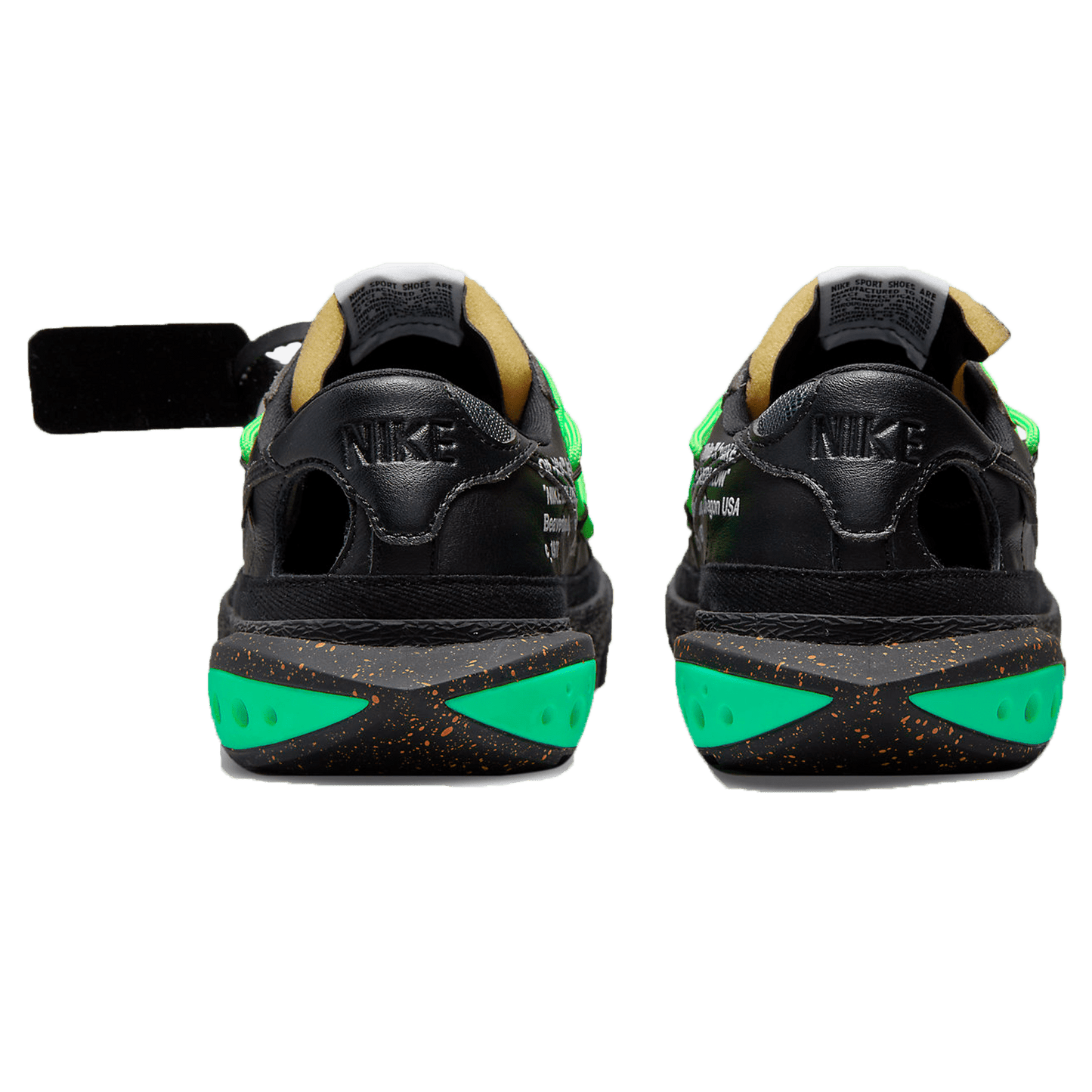 Off-White x Nike Blazer Low 'Black Electro Green' — UK 3 | EU 35.5 | US 3.5 — Back View