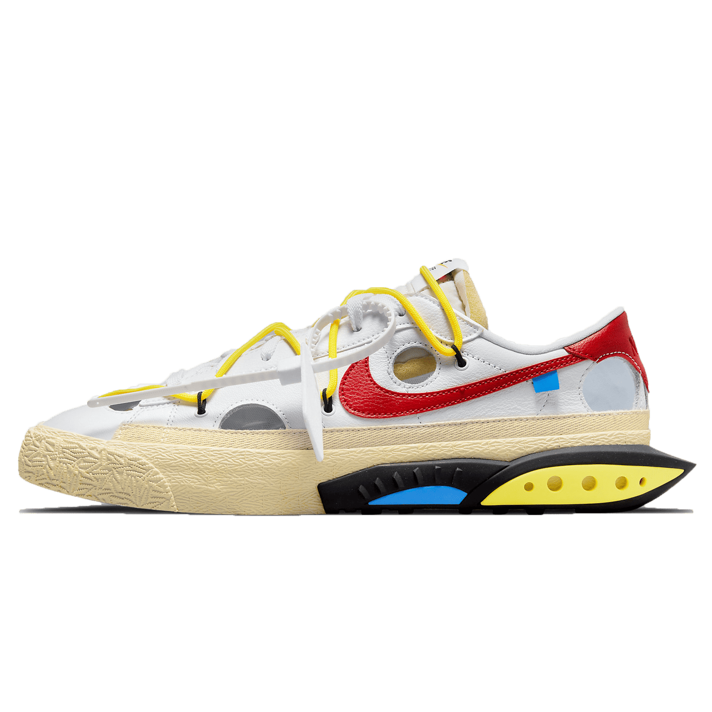 Off-White x Nike Blazer Low 'White University Red' — UK 3 | EU 35.5 | US 3.5 — Front View