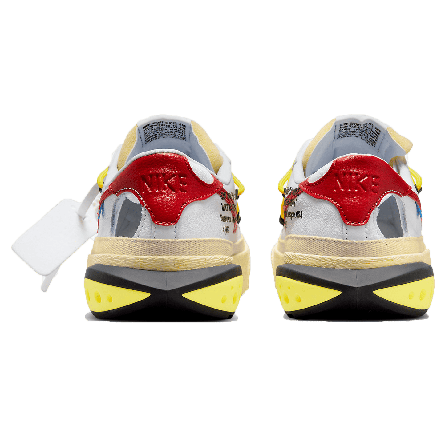 Off-White x Nike Blazer Low 'White University Red' — UK 3 | EU 35.5 | US 3.5 — Back View