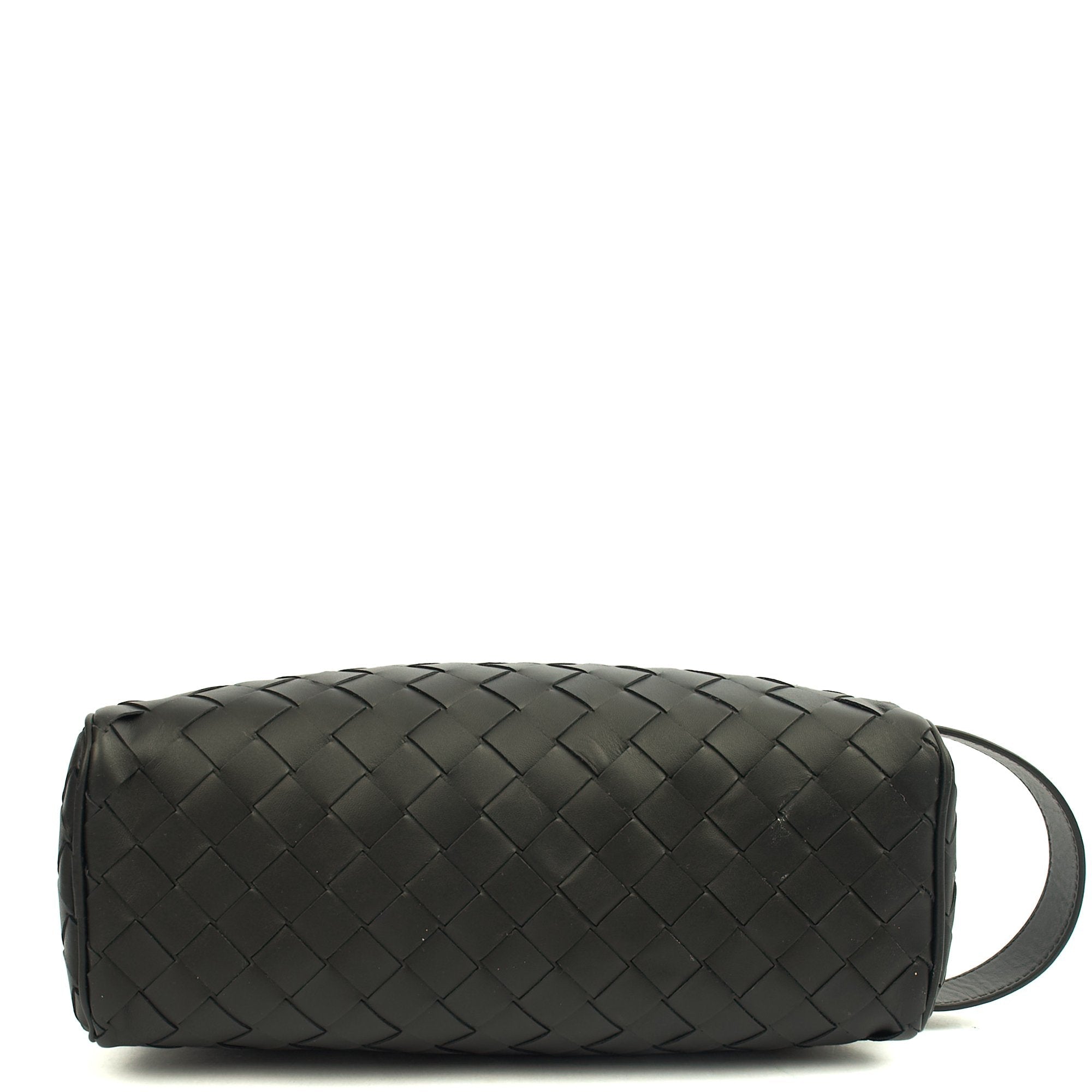Bottega Veneta Clutch Intrecciato Zip Pouch in Black, Intrecciato Nappa — Top View