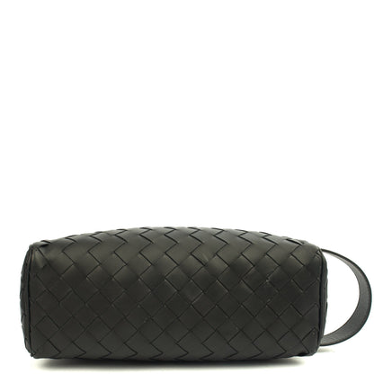 Bottega Veneta Clutch Intrecciato Zip Pouch in Black, Intrecciato Nappa — Top View