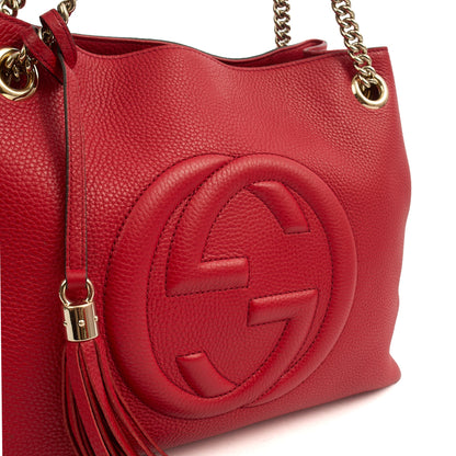 Gucci Tote Soho Hobo in Red, Leather — Lifestyle View