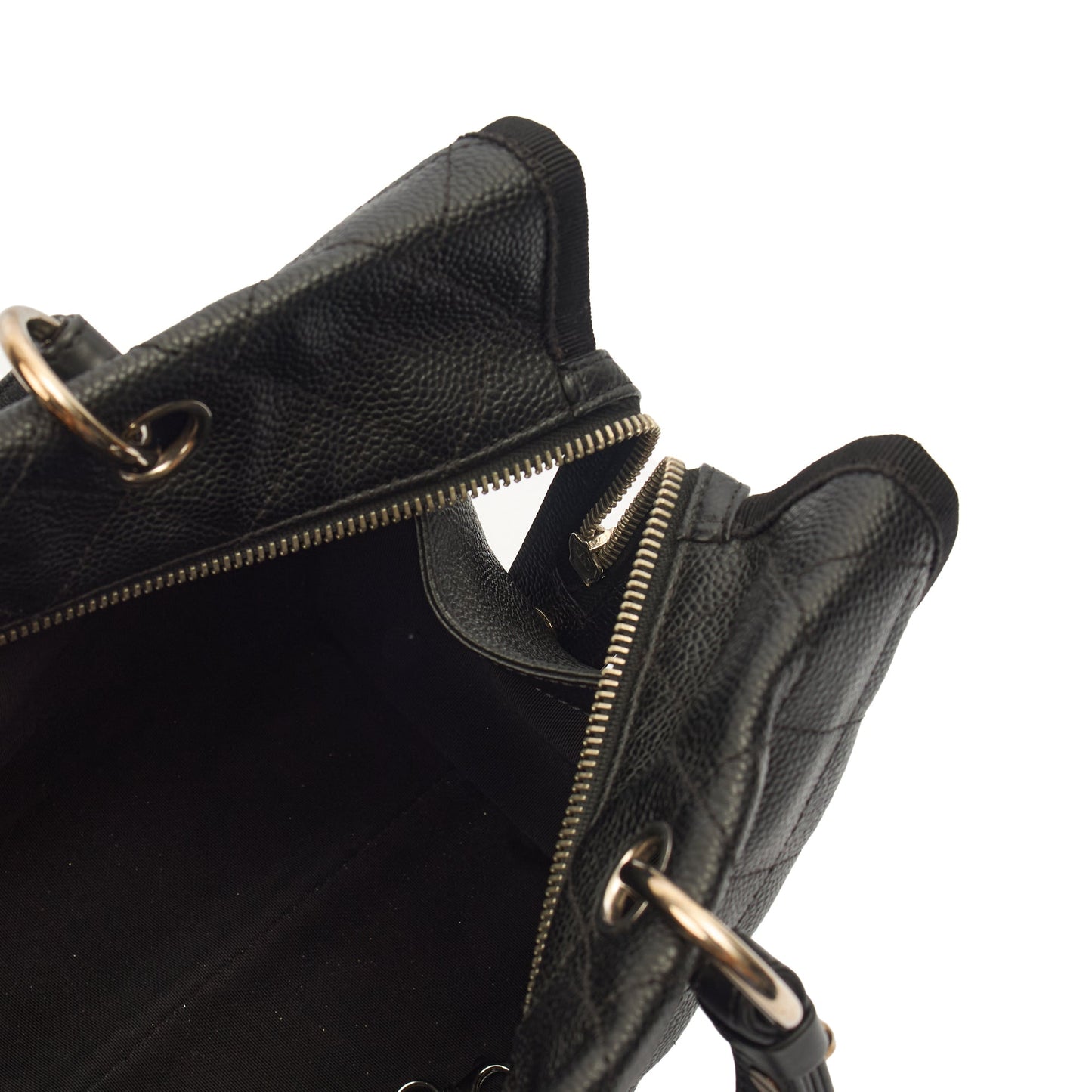 Chanel Tote Shopper Tote in Black, Caviar Leather — Alternate View 14