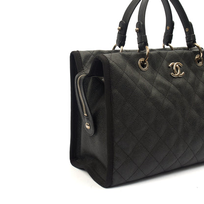 Chanel Tote Shopper Tote in Black, Caviar Leather — Alternate View 12