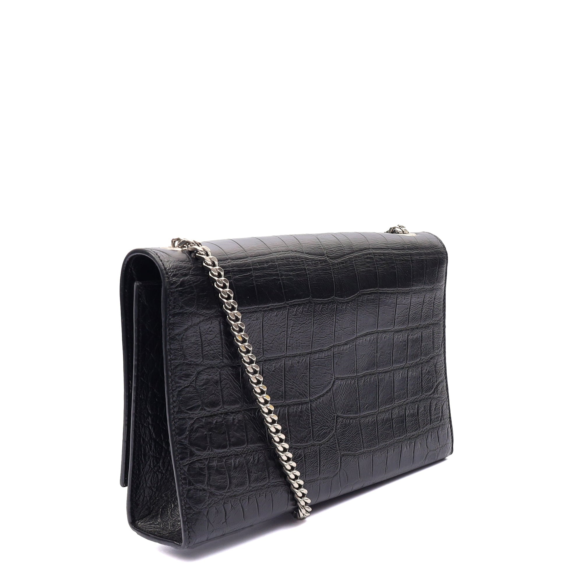 Saint Laurent Cross Body Kate Small Tassel in Black, Exotic Effect Leather — Alternate View 14