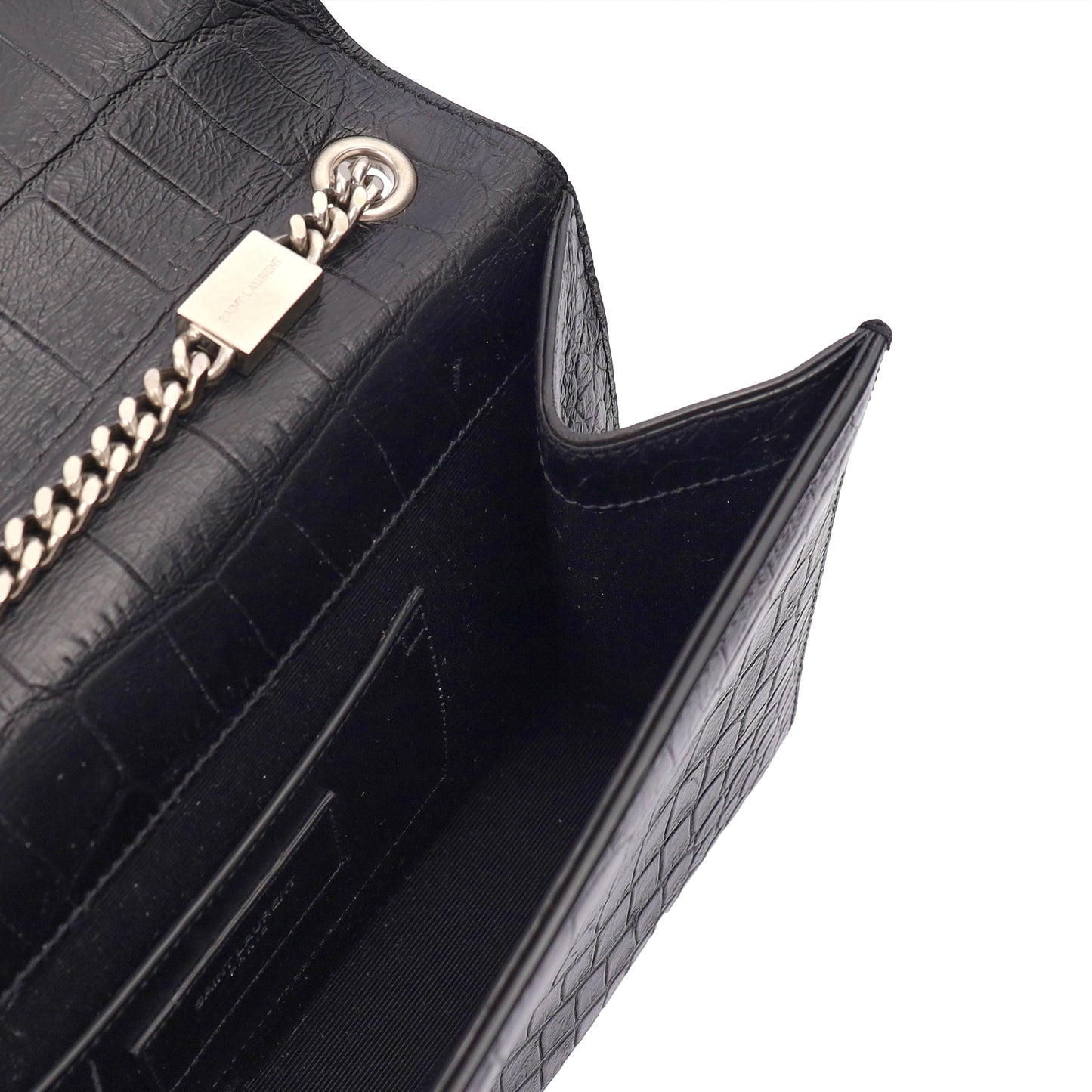 Saint Laurent Cross Body Kate Small Tassel in Black, Exotic Effect Leather — Alternate View 17