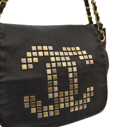 Chanel Shoulder Bag 3 Accordion Flap Bag in Black, Leather — Alternate View 8