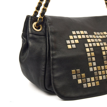 Chanel Shoulder Bag 3 Accordion Flap Bag in Black, Leather — Alternate View 7