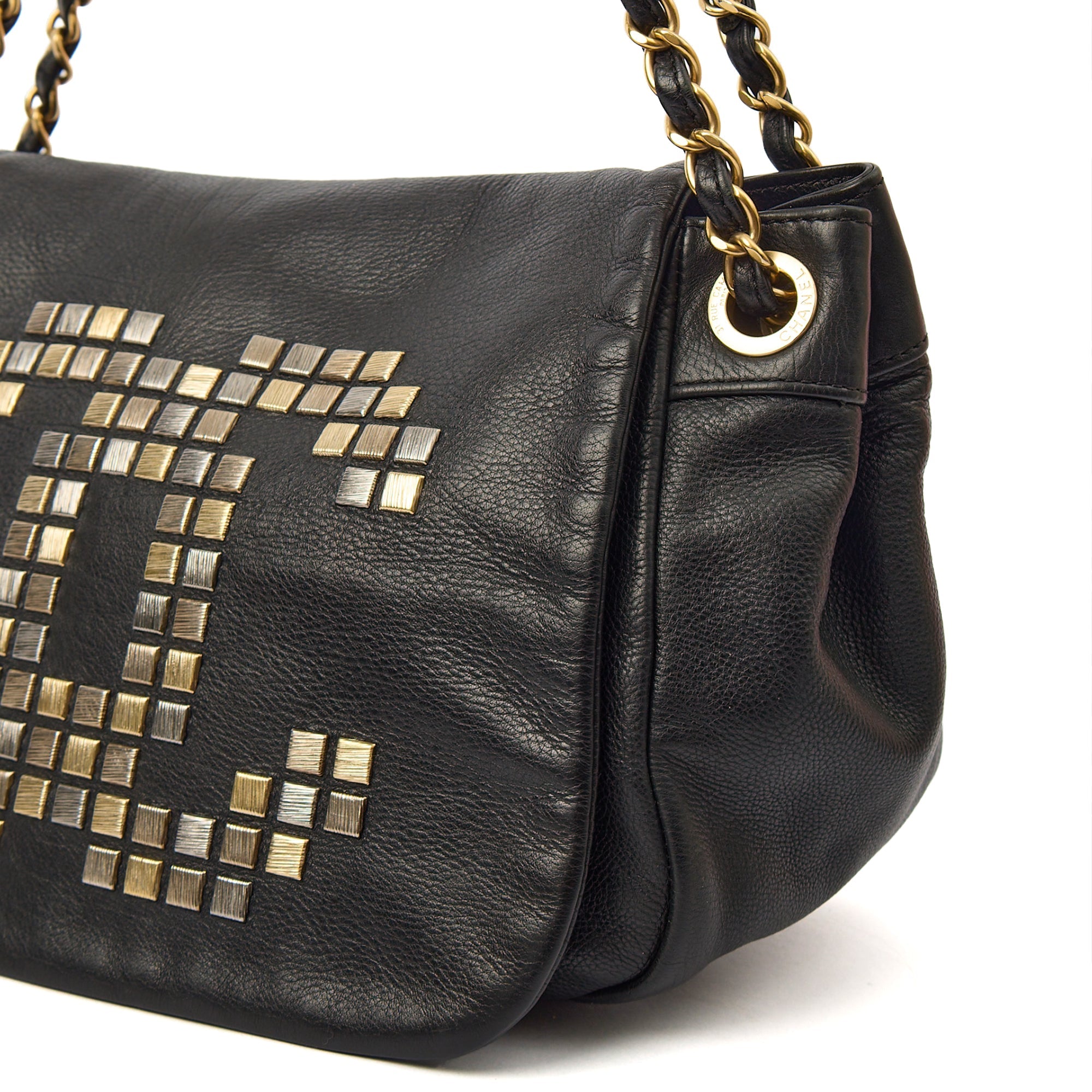 Chanel Shoulder Bag 3 Accordion Flap Bag in Black, Leather — Alternate View 9