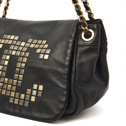 Chanel Shoulder Bag 3 Accordion Flap Bag in Black, Leather — Alternate View 9
