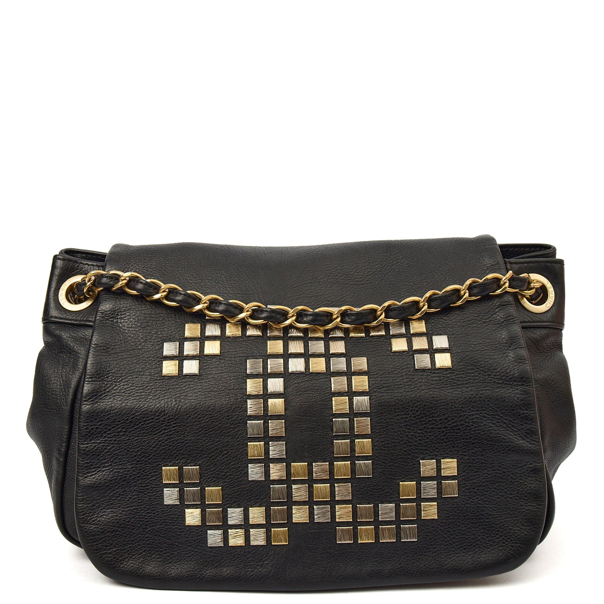 Chanel Shoulder Bag 3 Accordion Flap Bag in Black, Leather — Alternate View 12