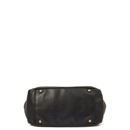 Chanel Shoulder Bag 3 Accordion Flap Bag in Black, Leather — Lifestyle View