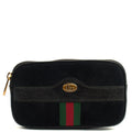 Gucci Clutch Clutch in Black, Suede — Front View