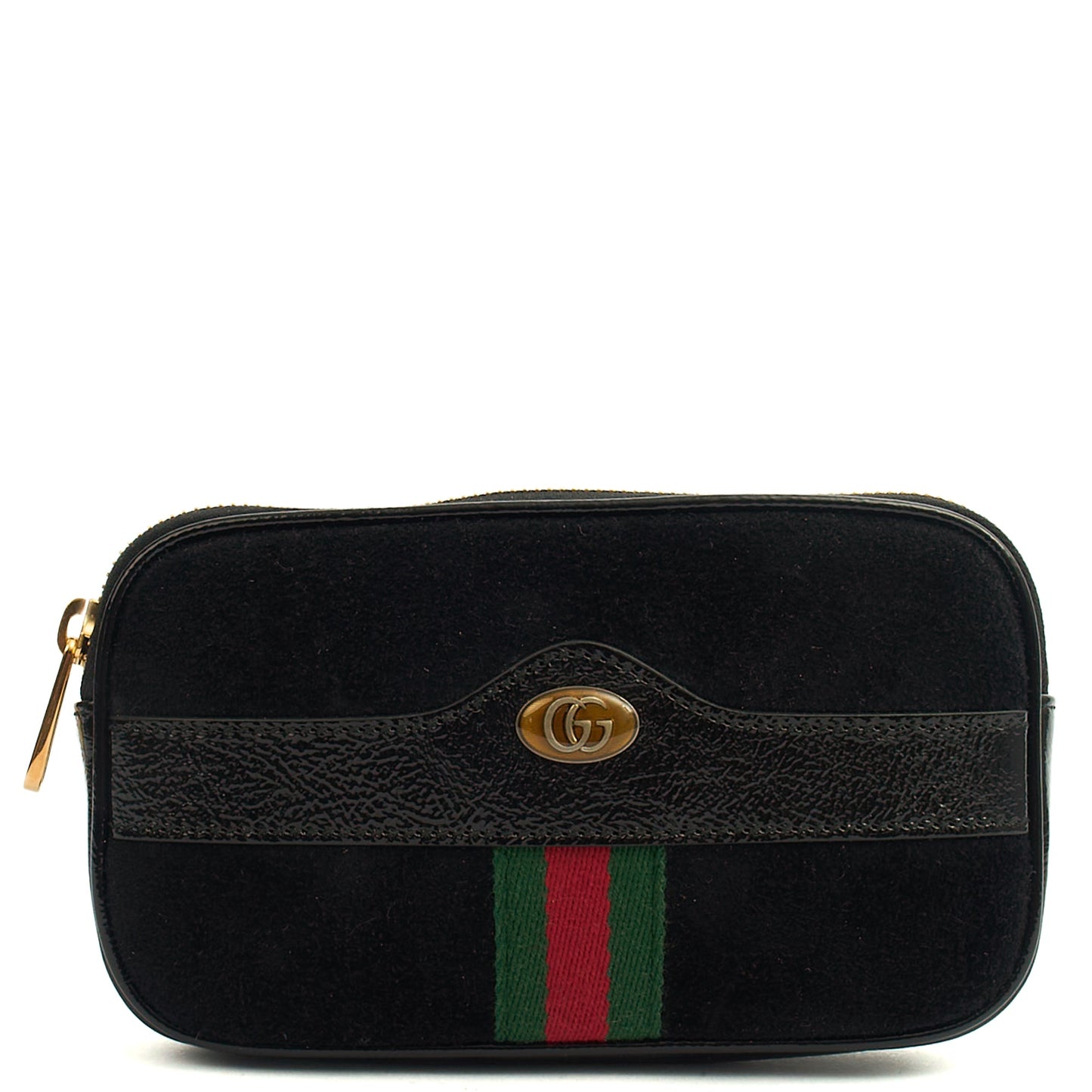 Gucci Clutch Clutch in Black, Suede — Front View