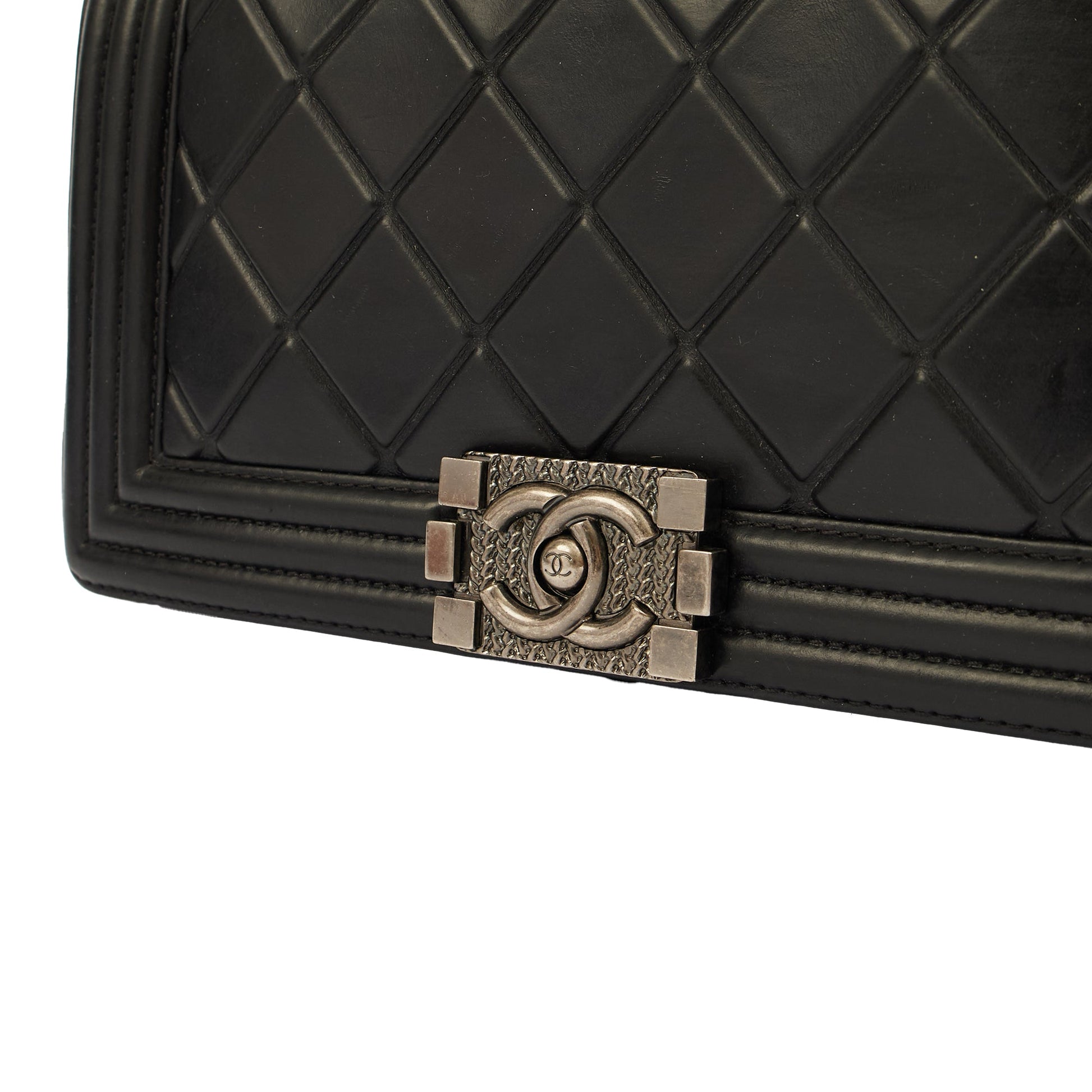 Chanel Boy - Medium in Black, Calfskin Leather — Alternate View 7