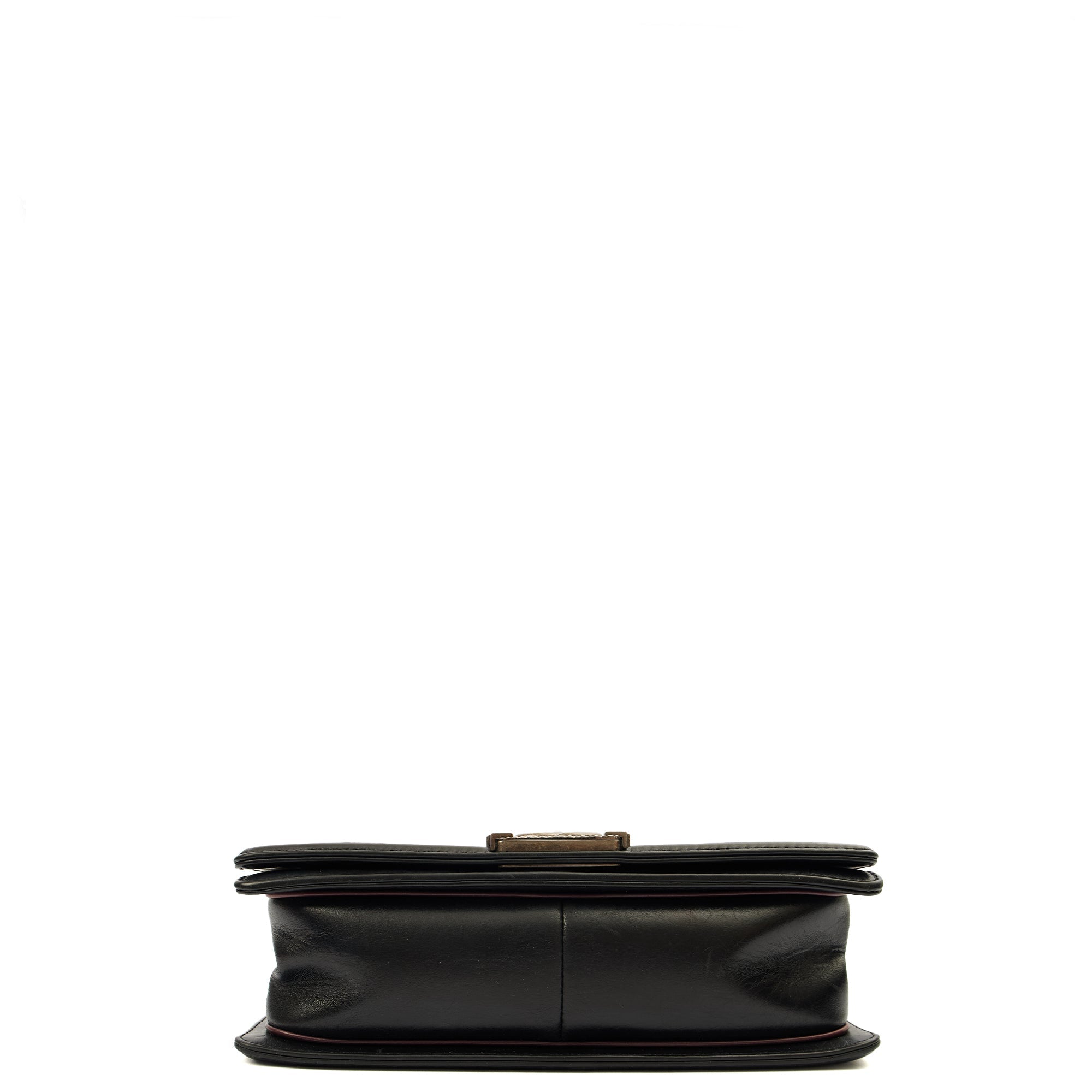 Chanel Boy - Medium in Black, Calfskin Leather — Detail View