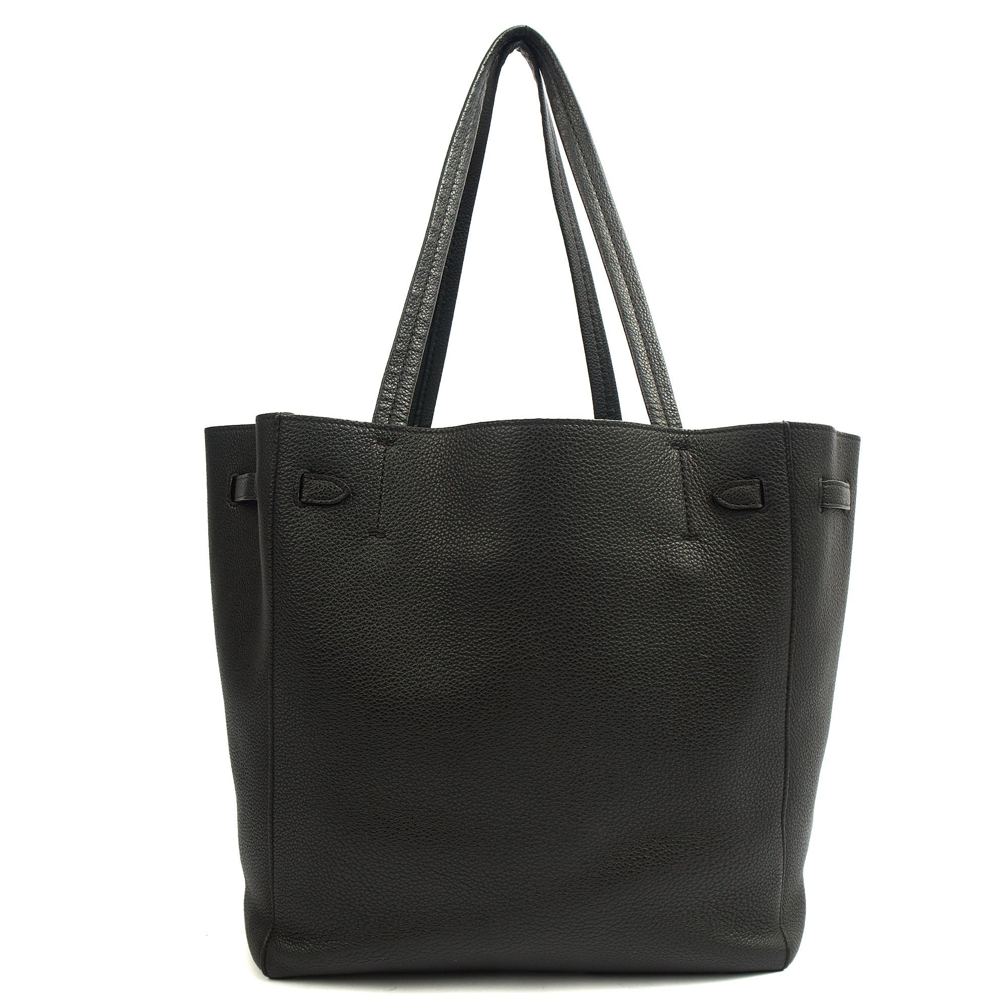 Celine Tote Cabas Phantom - Medium in Black, Leather — Back View
