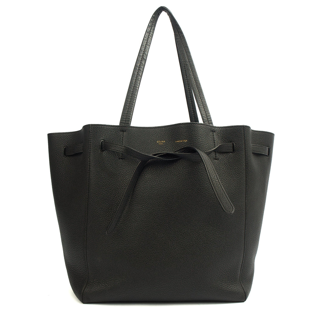 Celine Tote Cabas Phantom - Medium in Black, Leather — Front View