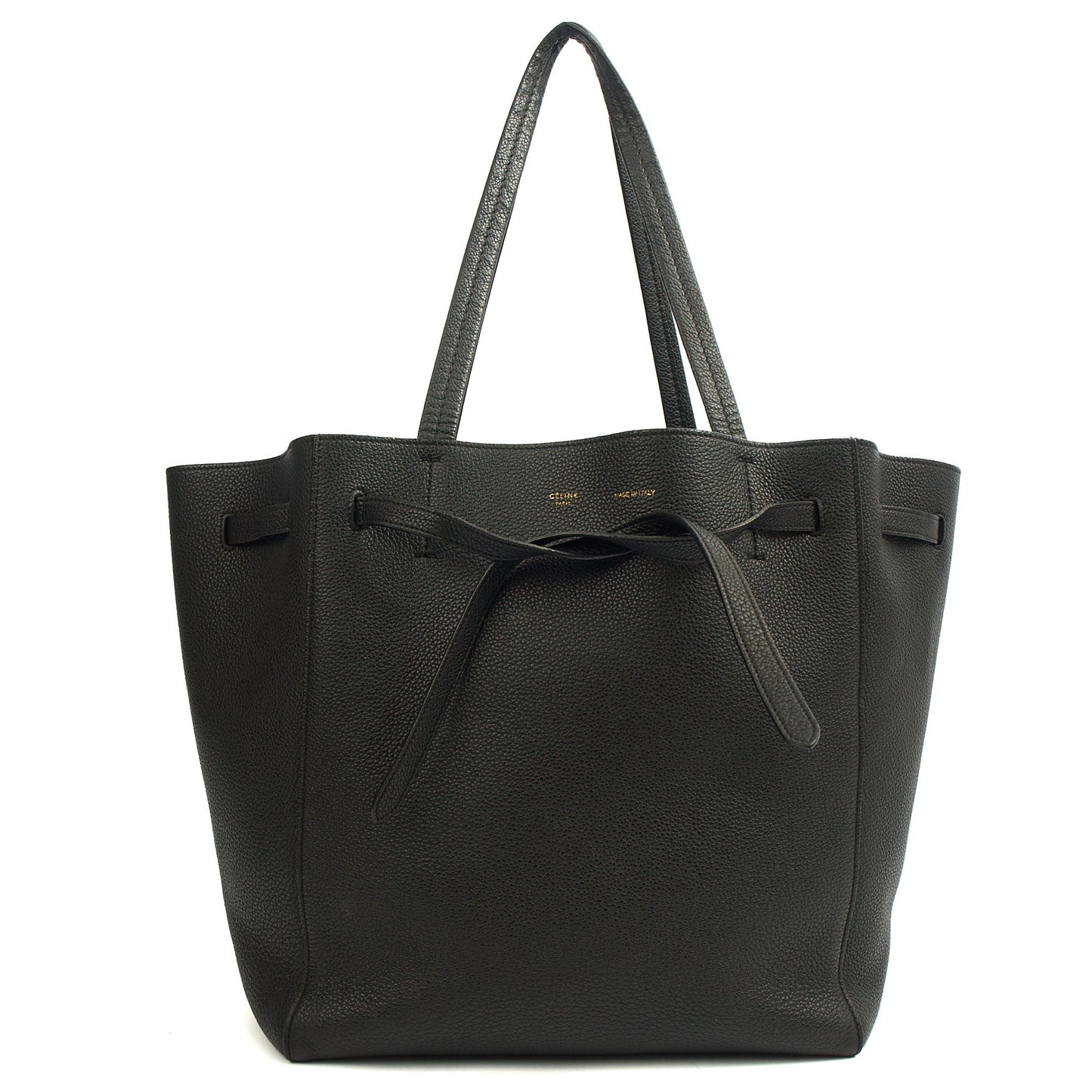 Celine Tote Cabas Phantom - Medium in Black, Leather — Front View