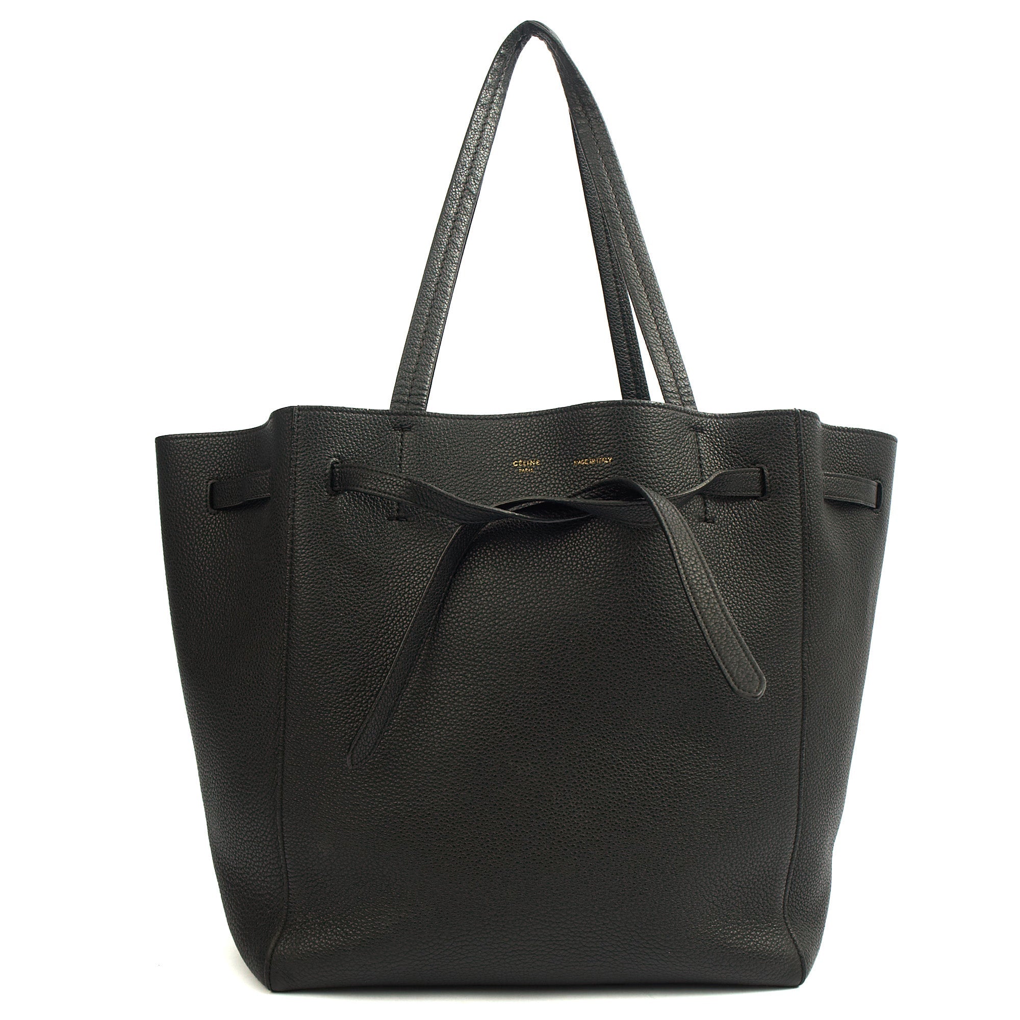 Celine Tote Cabas Phantom - Medium in Black, Leather — Front View
