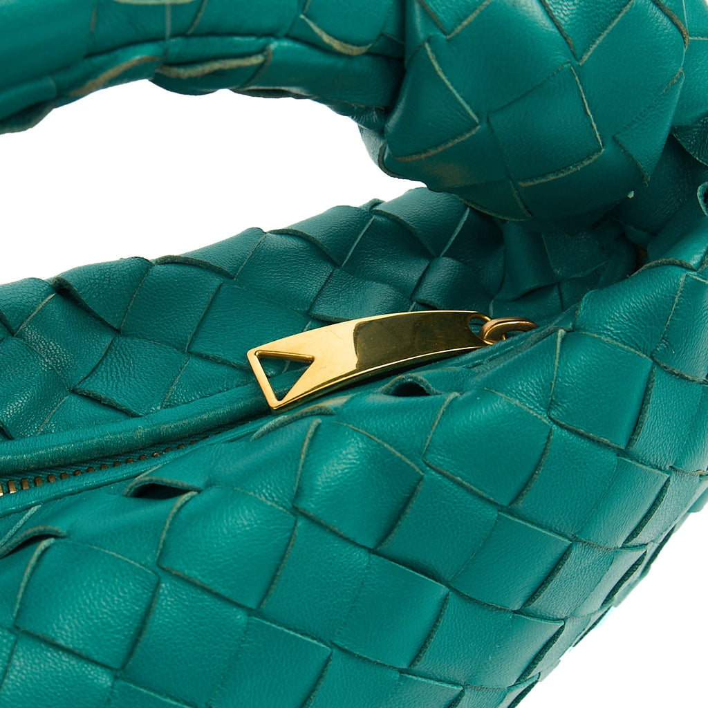 Bottega Veneta Mini Bag Jodie - Mini in Teal, Intrecciato Nappa — Side View