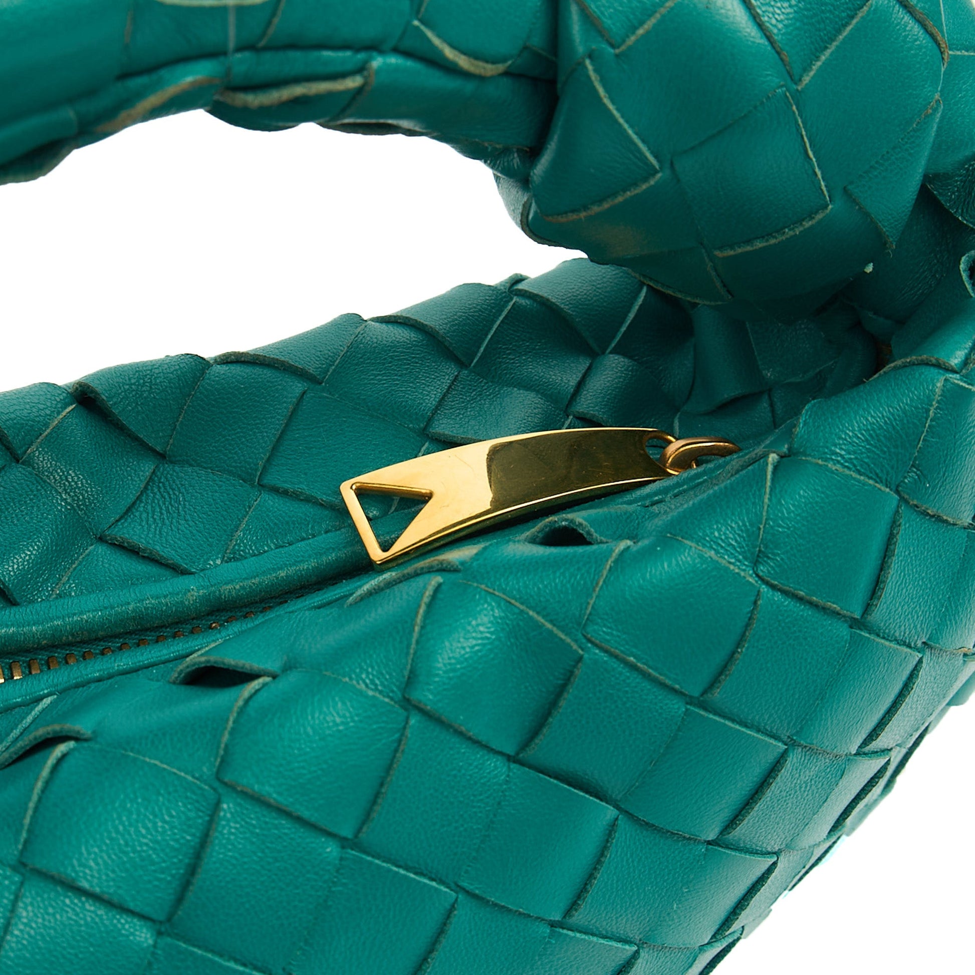 Bottega Veneta Mini Bag Jodie - Mini in Teal, Intrecciato Nappa — Side View