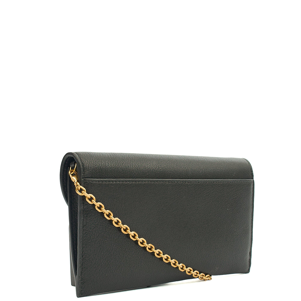 Christian Dior Cross Body Long Saddle Wallet with Chain in Black, Calfskin — Alternate View 11