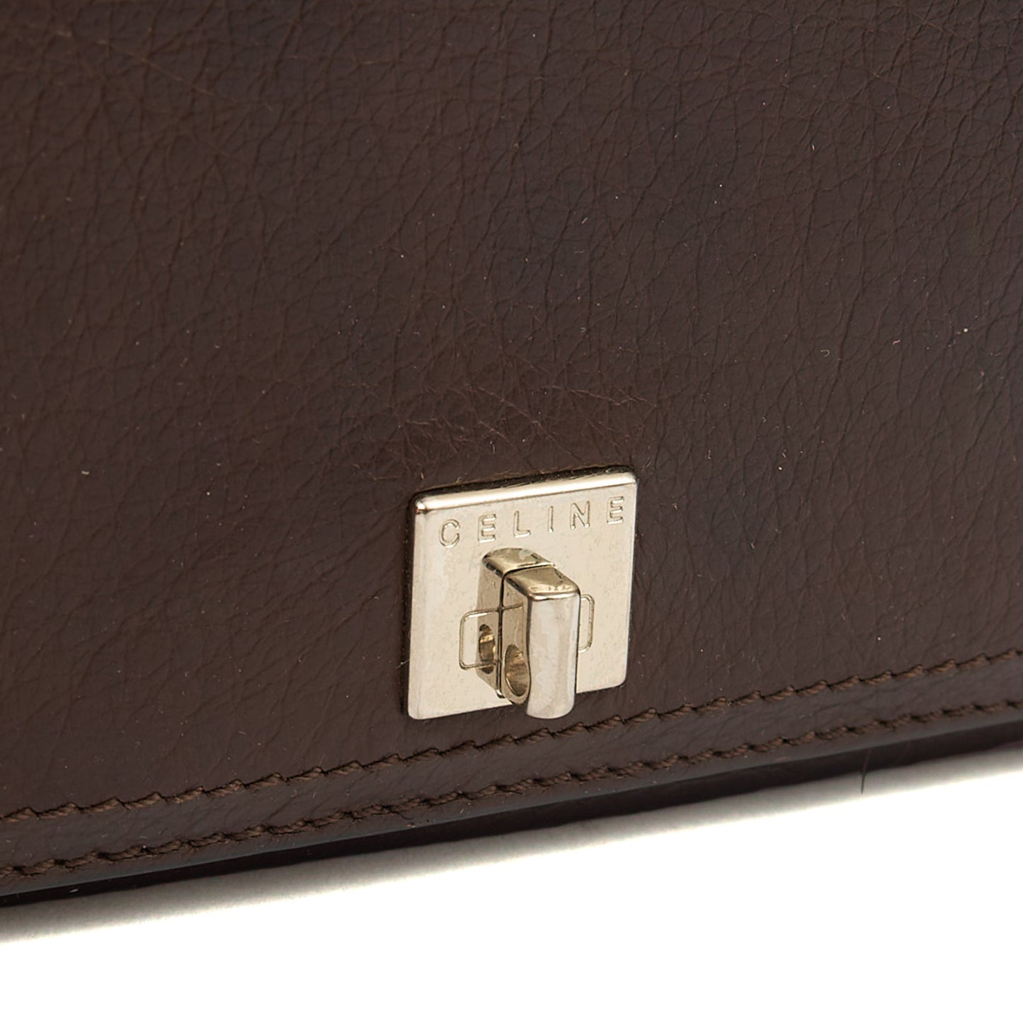 Celine Wallet Wallet in Brown, Box Calfskin — Lifestyle View