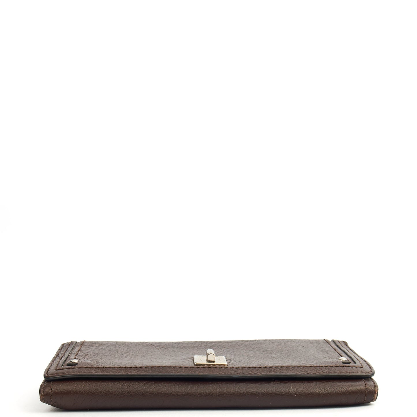 Celine Wallet Wallet in Brown, Box Calfskin — Top View