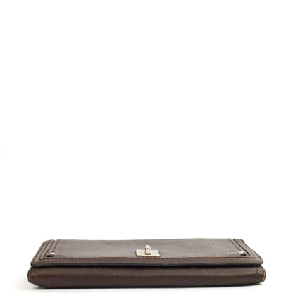 Celine Wallet Wallet in Brown, Box Calfskin — Top View