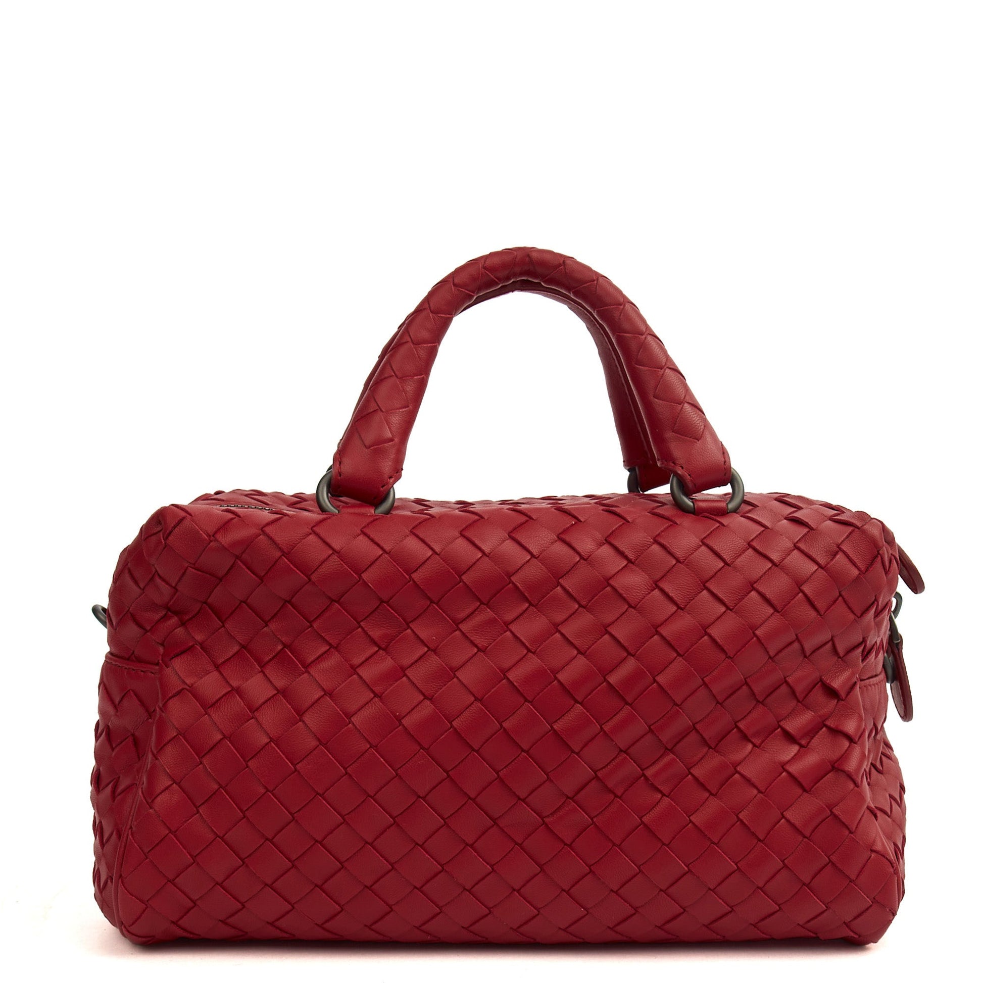 Bottega Veneta Mini Bag Boston Bag in Red, Intrecciato Nappa — Alternate View 18