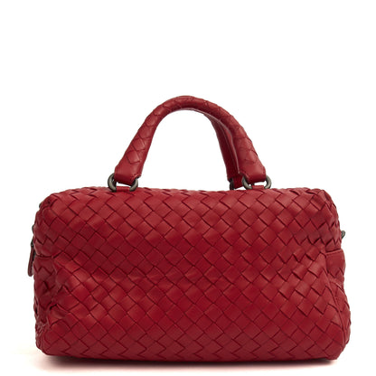 Bottega Veneta Mini Bag Boston Bag in Red, Intrecciato Nappa — Alternate View 8