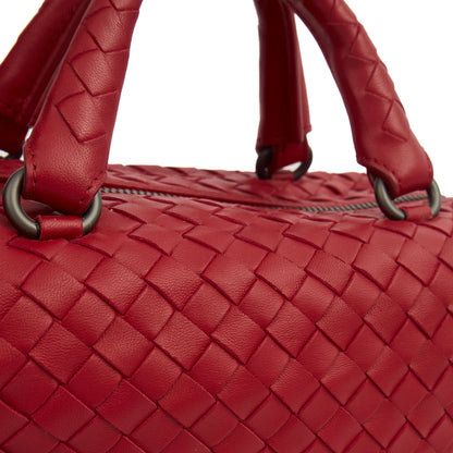 Bottega Veneta Mini Bag Boston Bag in Red, Intrecciato Nappa — Lifestyle View