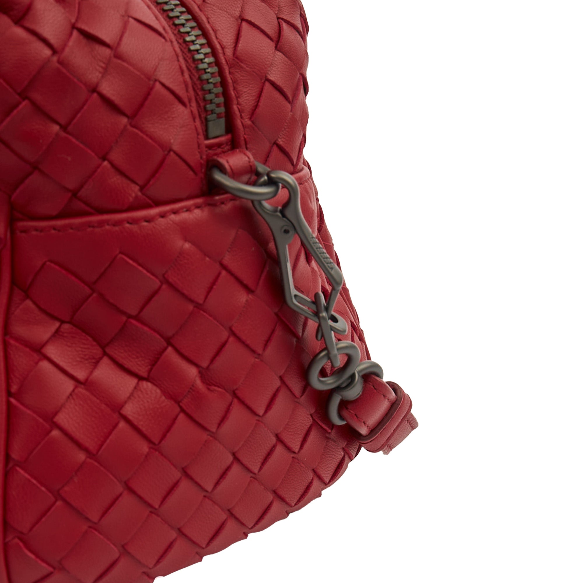 Bottega Veneta Mini Bag Boston Bag in Red, Intrecciato Nappa — Alternate View 16